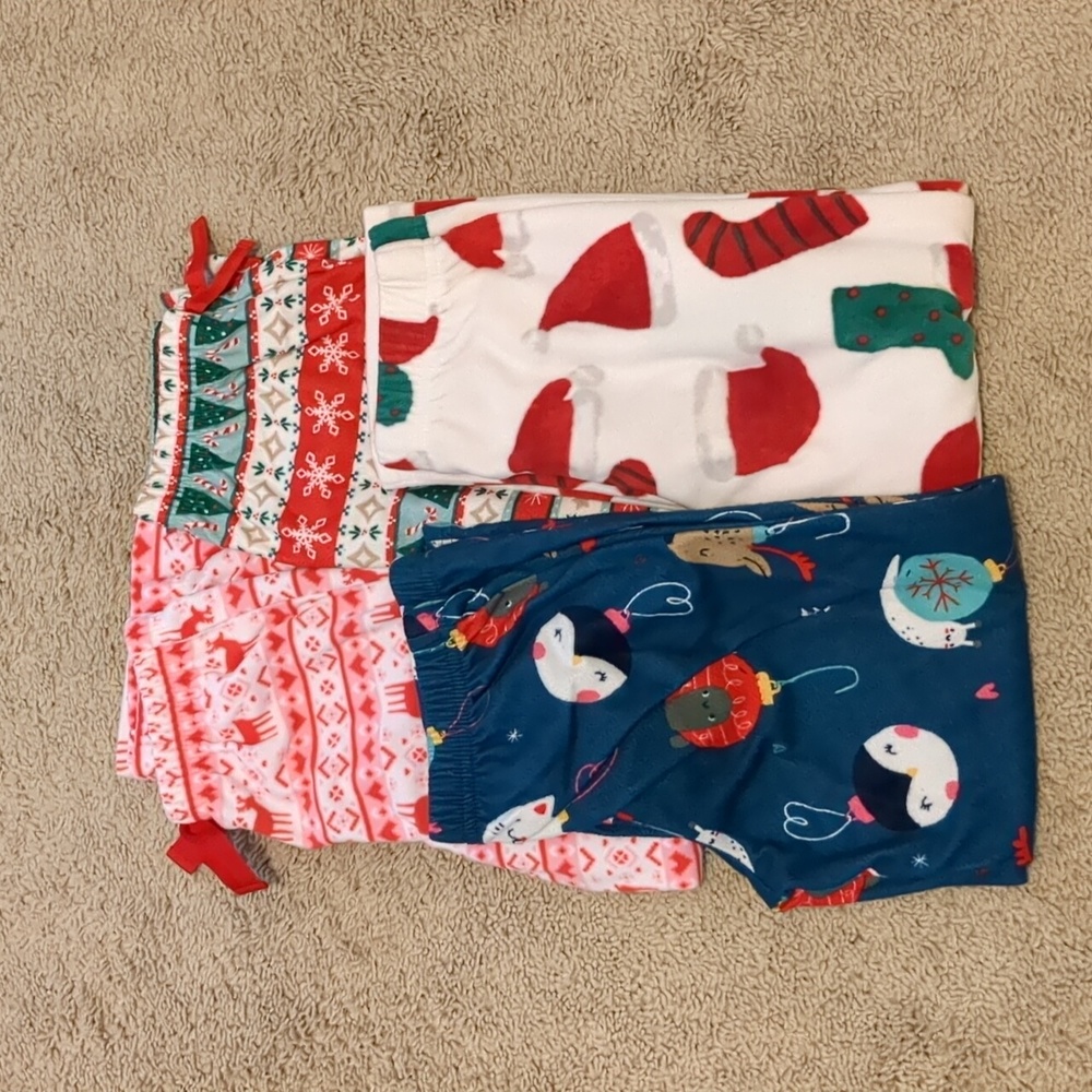 Lot of 4 Girls Holiday PJ Pants